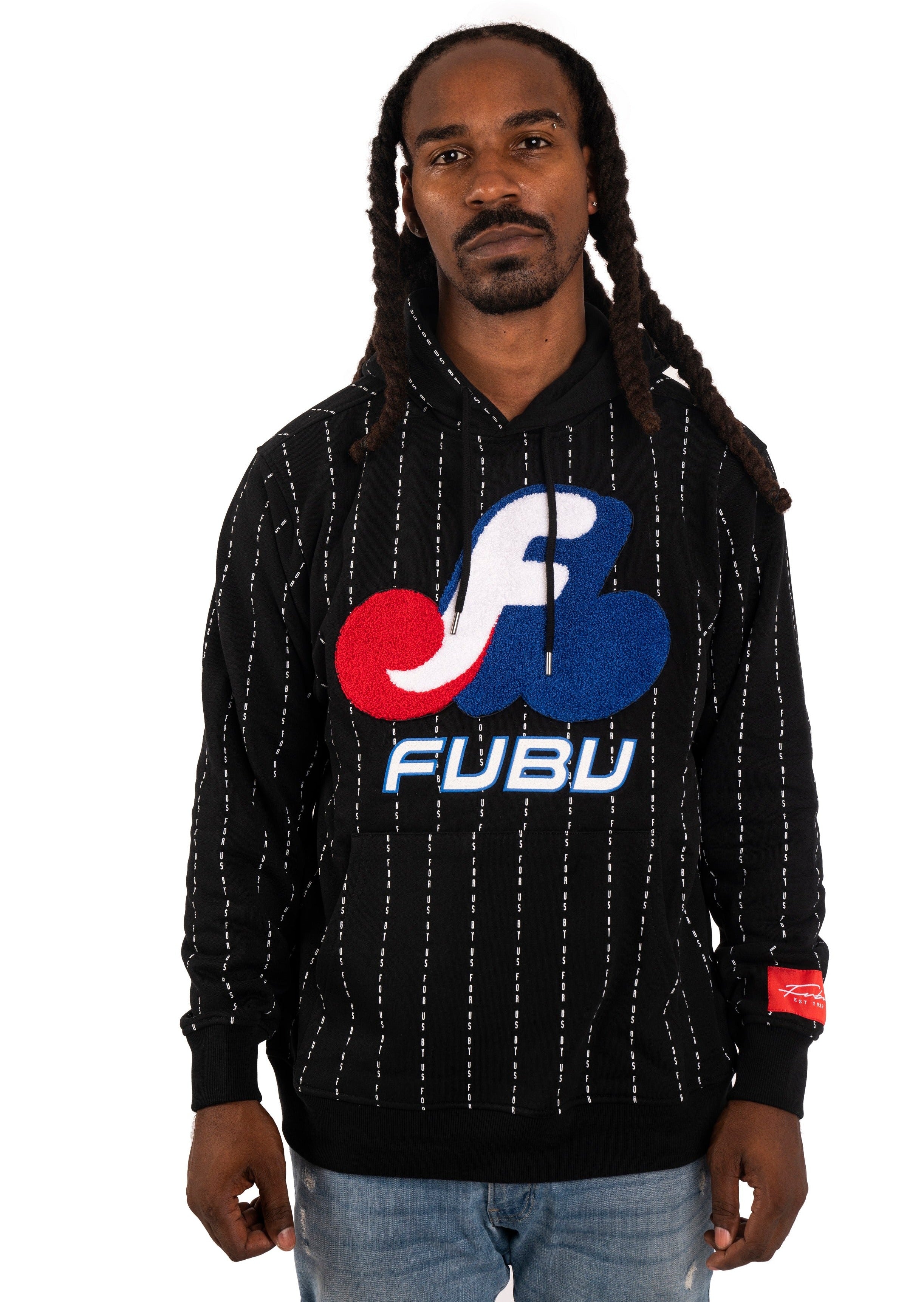 Chenille Patched Matrix Hoodie - Black-FUBU