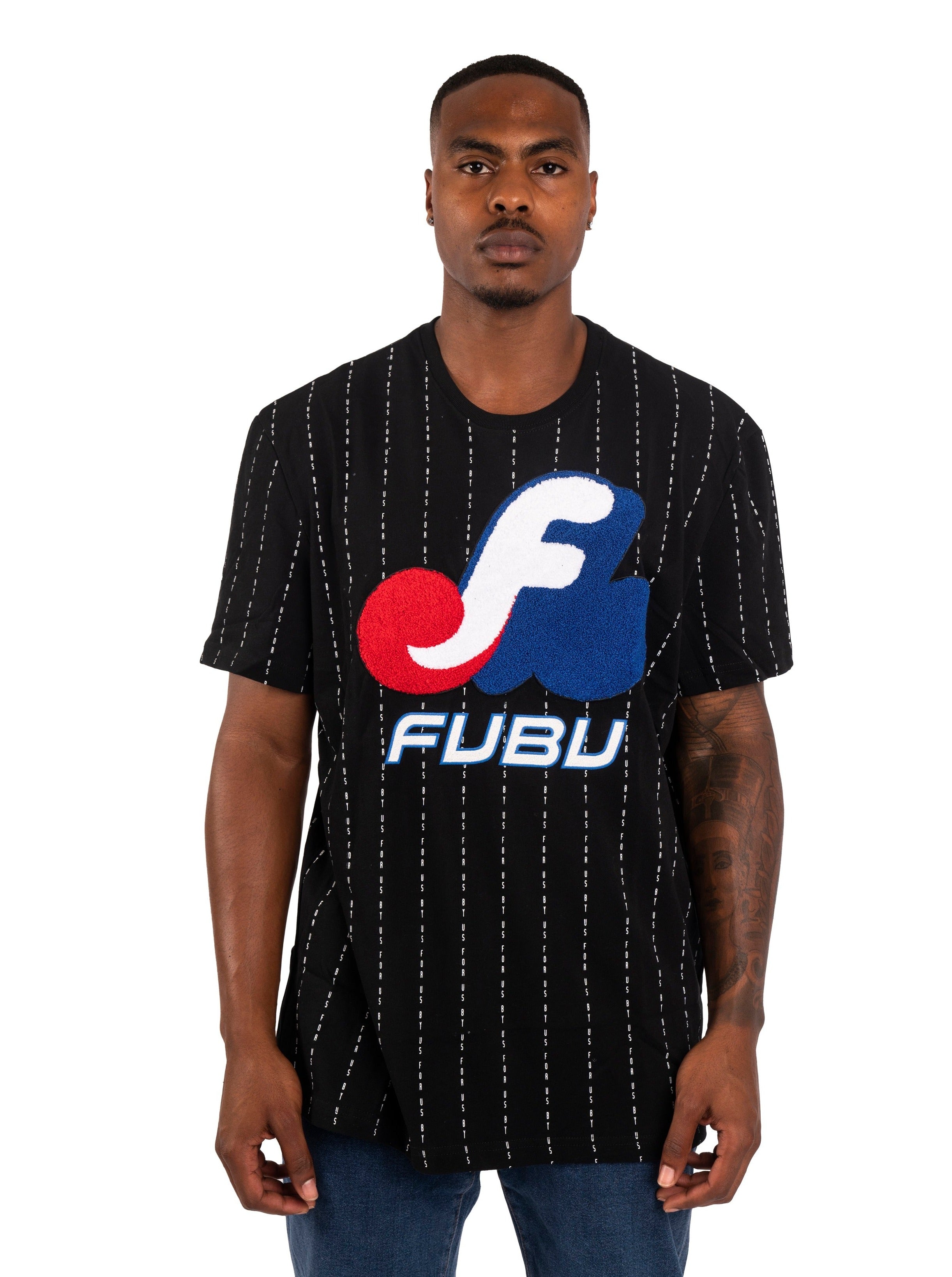 Chenille Patch Matrix Tee - Black-FUBU