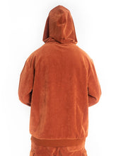 Load image into Gallery viewer, Corduroy Combo Knit Hoodie, Copper
