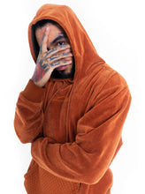 Load image into Gallery viewer, Corduroy Combo Knit Hoodie, Copper
