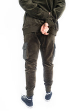 Load image into Gallery viewer, Corduroy Combo Knit Cargo Jogger, Olive
