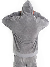 Load image into Gallery viewer, Corduroy Combo Knit Hoodie, Gray
