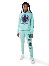Load image into Gallery viewer, Women&#39;s Marvel x Fubu Wakanda Forever Joggers, Teal
