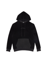 Load image into Gallery viewer, Corduroy Combo Knit Hoodie, Black
